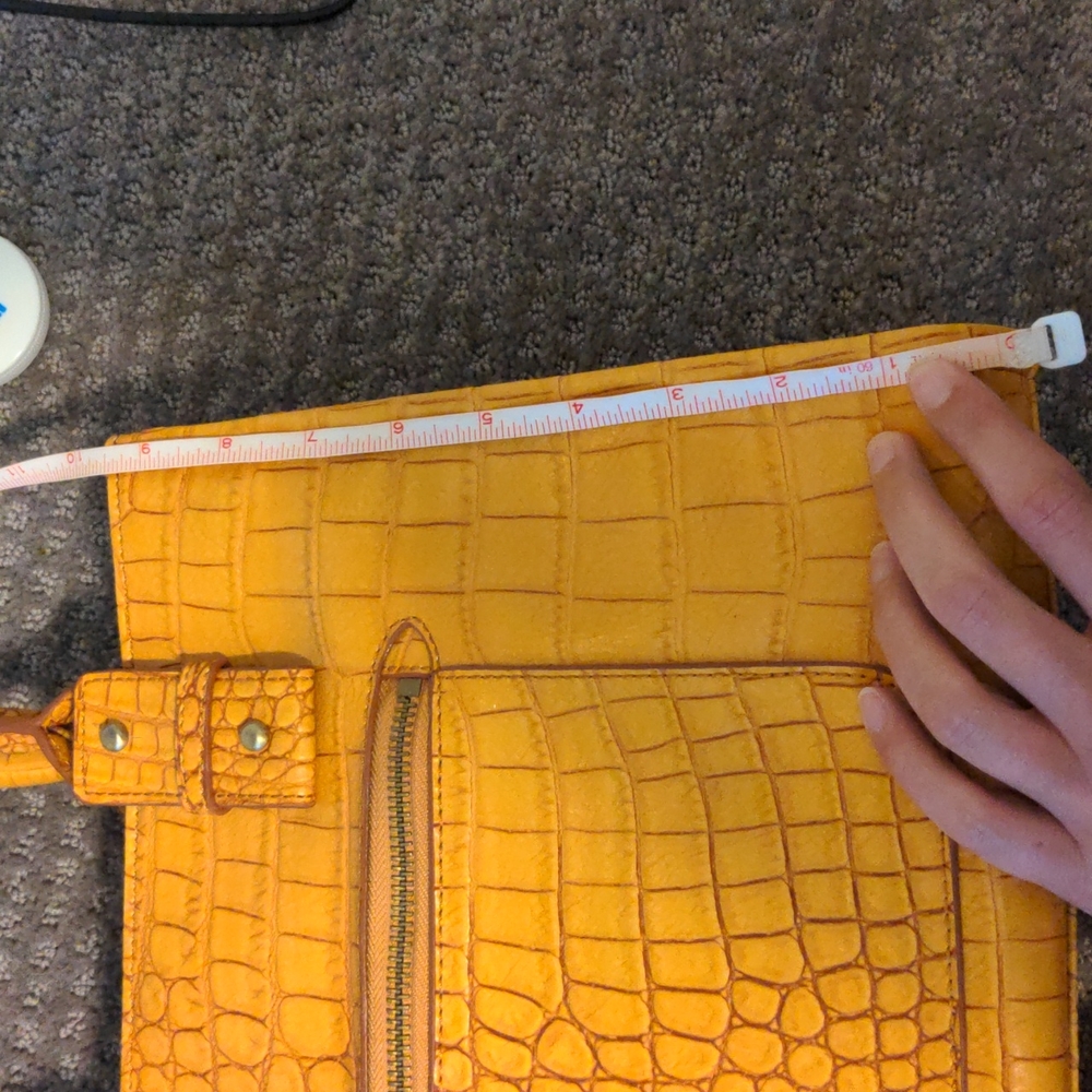 Jessica Simpson Yellow Croc-Embossed Satchel - Picture 7 of 11